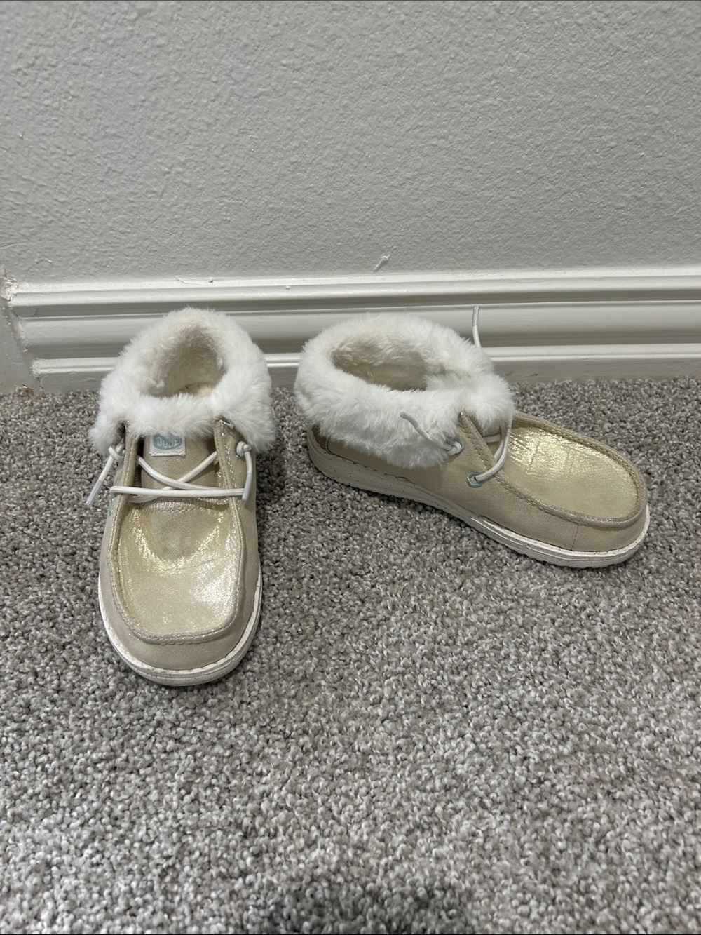 Hey Dude Wendy metallic cozy shoe, size C10